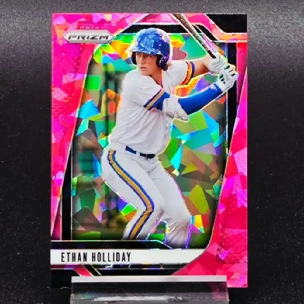 Ethan Holliday Crusade Pink Cracked Ice Prizm Colorado Rockies Top Prospect